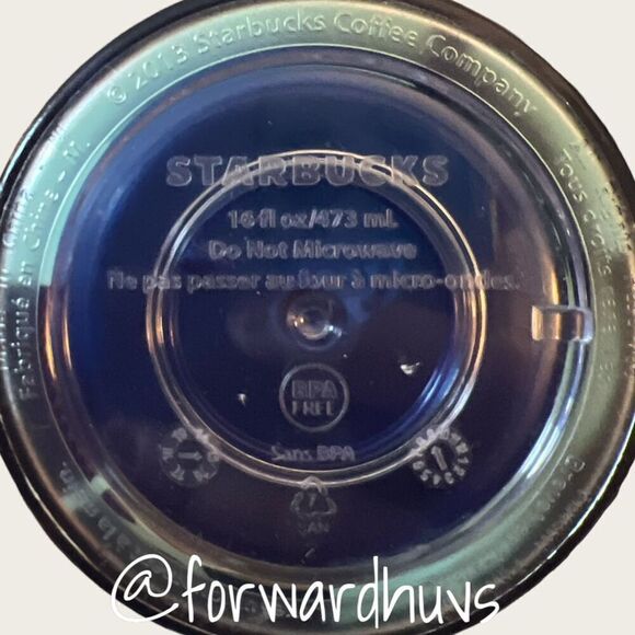 2013 Starbucks 16 Ounce Blue Floral Travel Mug - Picture 7 of 9